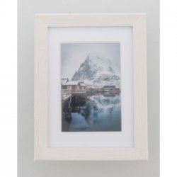 Rámeček dřevěný OSLO, bílá, 13x18 cm