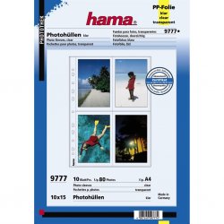 Photo sleeves for ring-binder albums A4, Clear, 10 x 15 cm