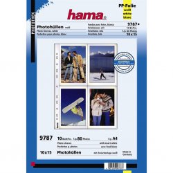 Photo sleeves for ring-binder albums A4, White, 10x15 cm