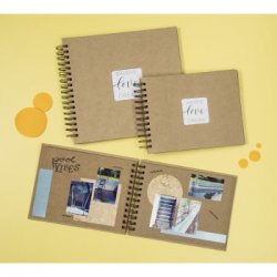 Album klasické spirálové CRAFT 24x17 cm, 40 stran, kraftový papír
