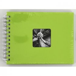 Album klasické spirálové FINE ART 24x17 cm, 50 stran, kiwi, bílé listy